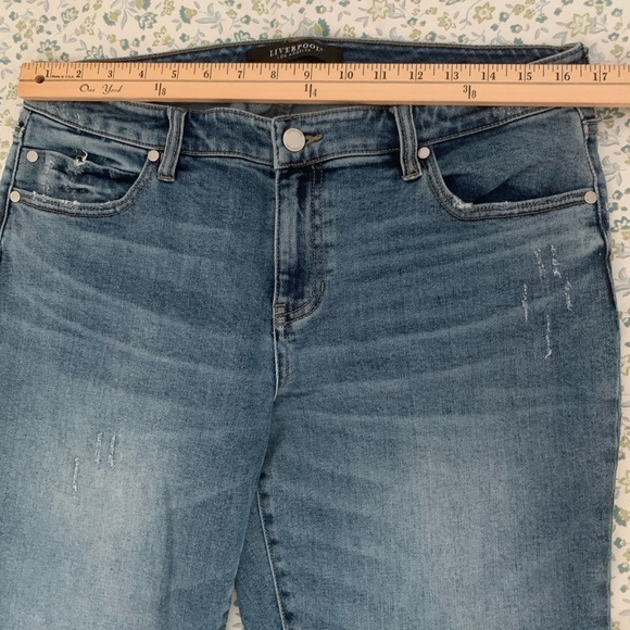 Liverpool Los Angeles Liv Non Skinny Skinny Distressed Cropped Jeans 10/30 - Picture 9 of 11